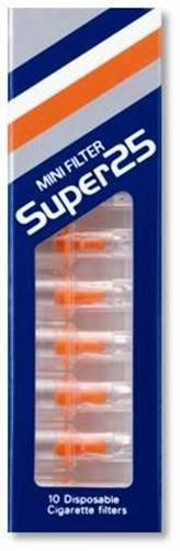 CIGARETTE MINI FILTERS SUPER 25 (REDUCE SMOKING TAR INTAKE) - 10 FILTERS