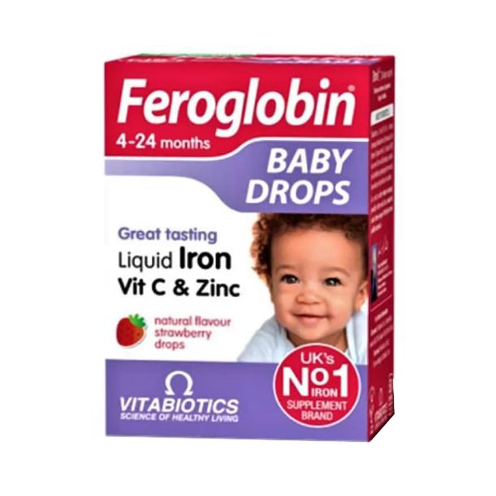VITABIOTICS FEROGLOBIN BABY DROPS 4-24 MONTHS - LQUID IRON- VIT C - & ZINC - 