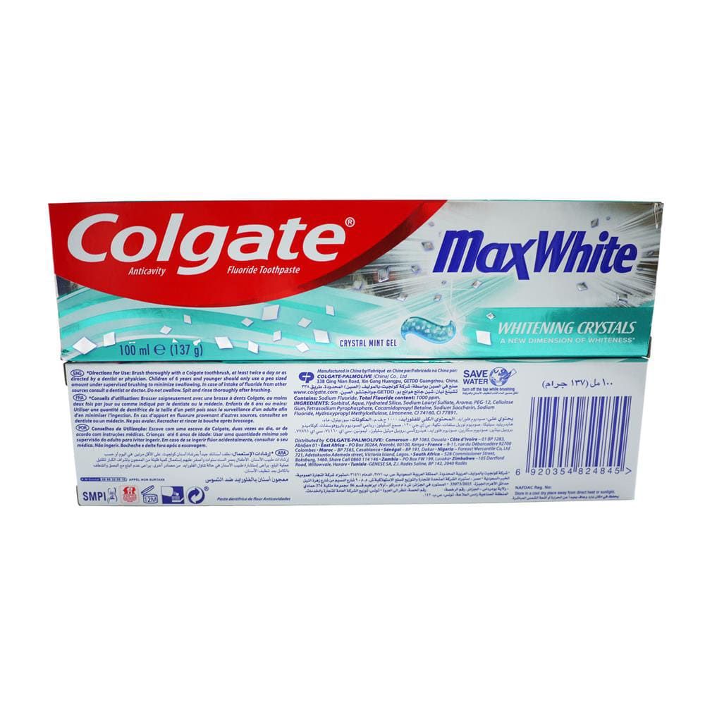 COLGATE TOOTH PASTE MAX WHITE CRYSTAL MINT 100ML - 100 ML