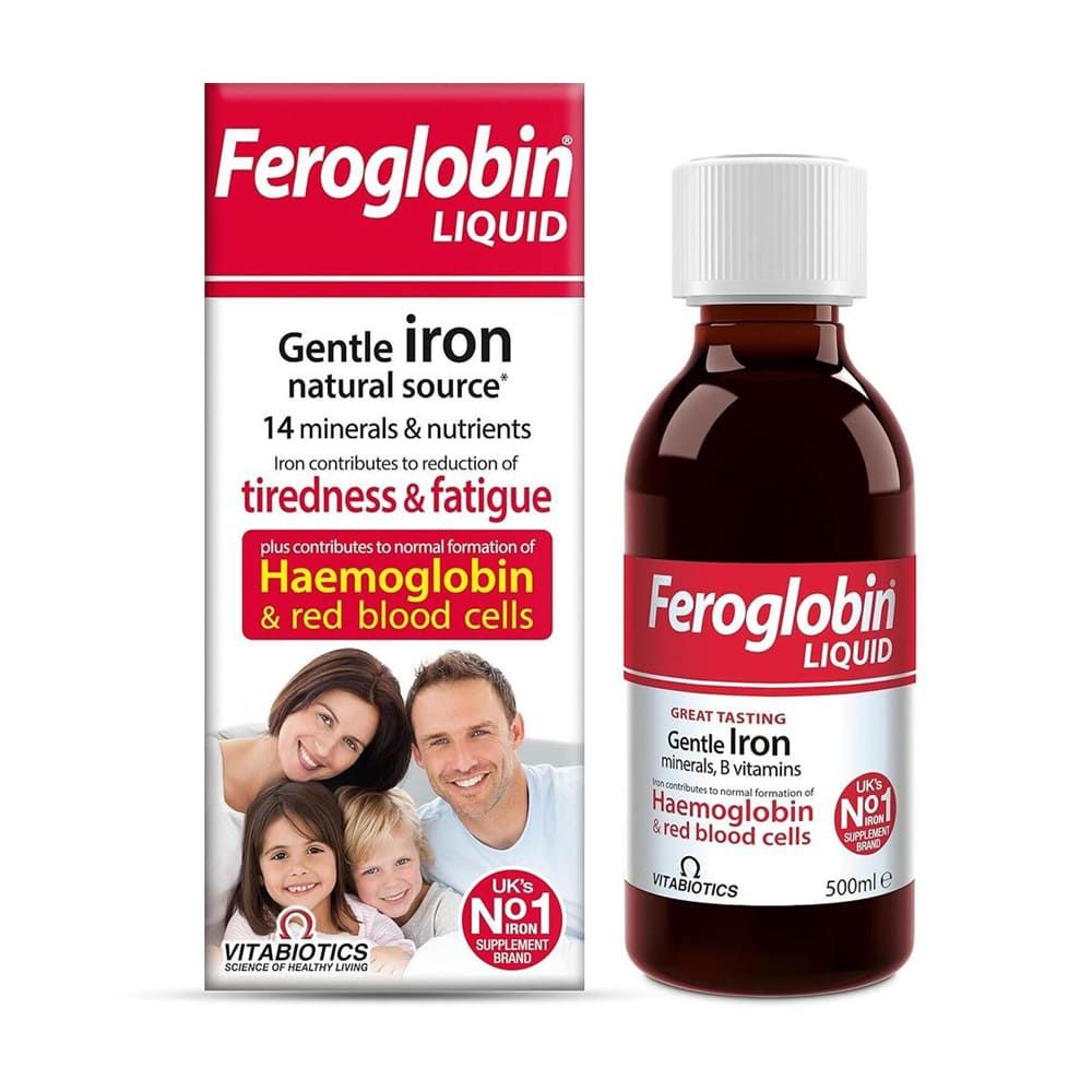 VITABIOTICS FEROGLOBIN LIQUID 500ML- HEALTHY RED BLOOD CELL VITAMINS & MINERALS - 500 ML