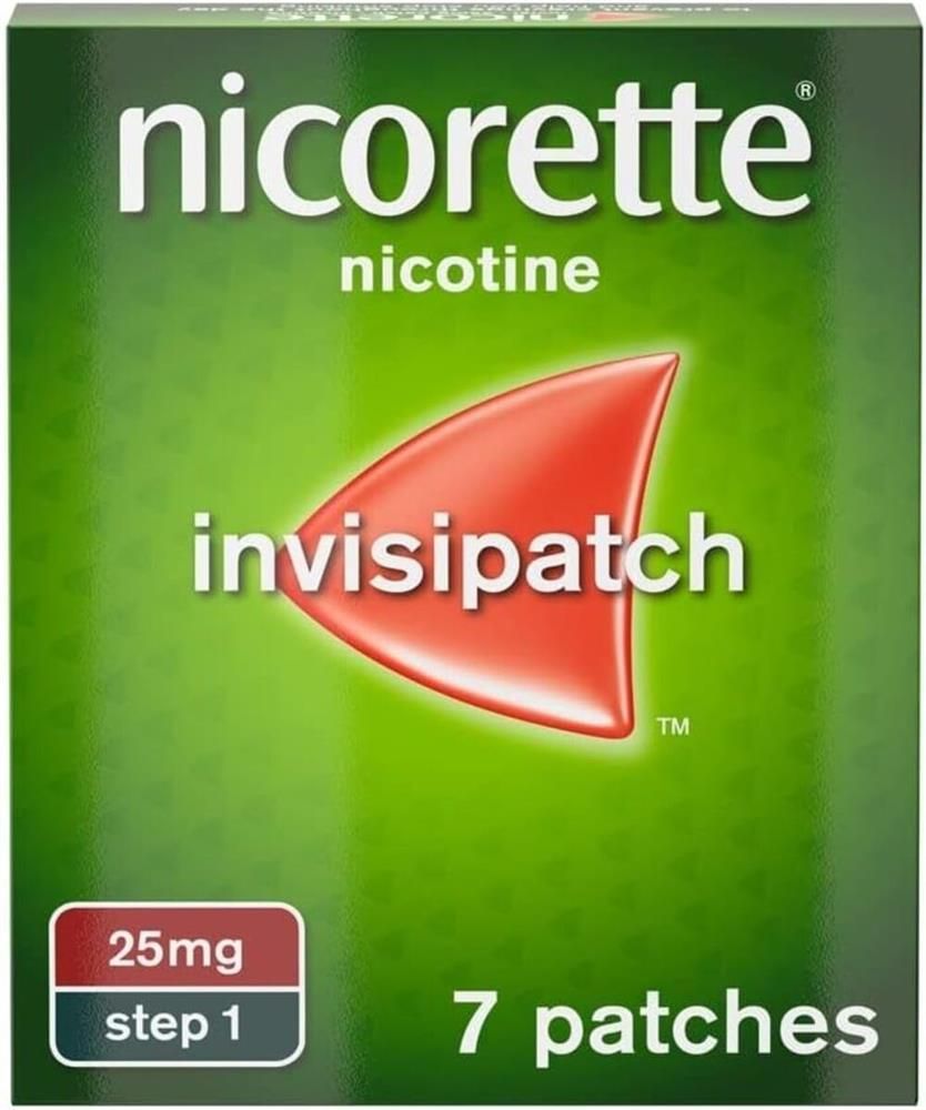 NICORETTE INVISI 25MG STEP 1 NICOTINE PATCH- STOP SMOKNG AID - 7 PATCHES