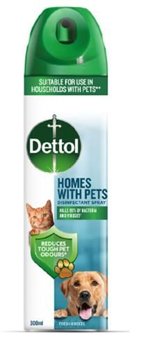 DETTOL HOMES WITH PETS DISINFECTANT SPRAY FRESH BREEZE - 300ML