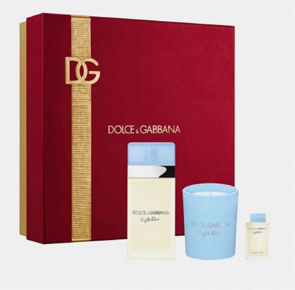 DOLCE& GABBANA LIGHT BLUE SET 50ML EAU DE TOILETTE SPRAY+4.5ML +CANDLE - 1 SET