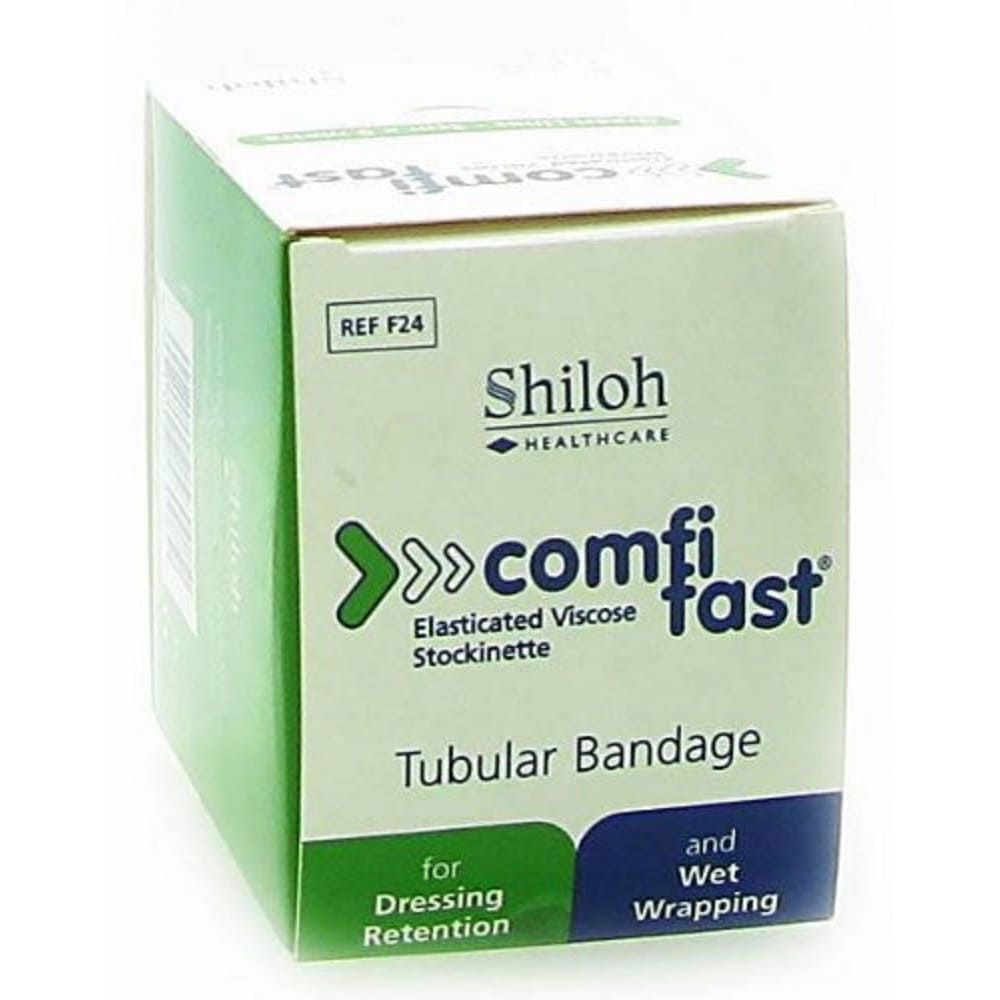 COMFIFAST ELASTICATE VISCOSE TUBULAR STOCKINETTE GREEN LINES 5CM X 5M (SMALL/MEDIUM LIMBS) - 1 DRESSING