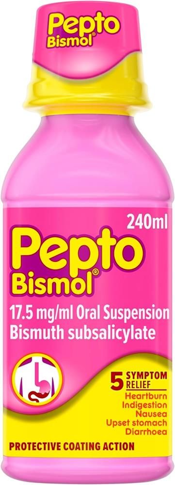 PEPTO BISMOL 5 SYMPTOM RELIEF ORAL SUSPENSION BISMUTH SUBSALICYLATE - 240ML