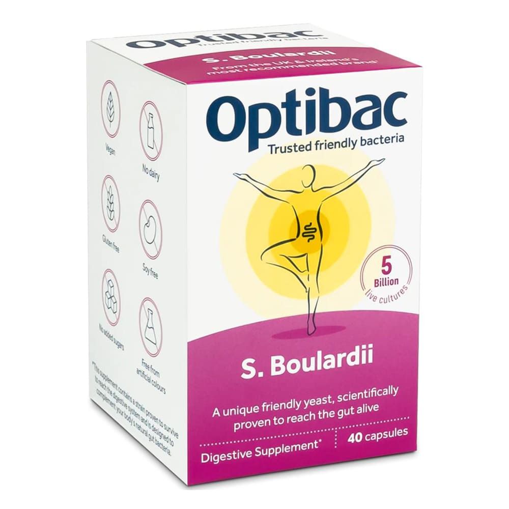 OPTIBAC S. BOULARDII FRIENDLY YEAST PROVEN TO REACH THE GUT ALIVE - 40CAPS