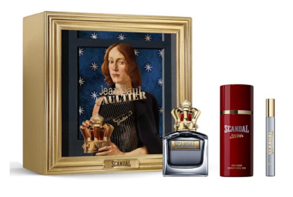 JEAN PAUL GAULTIER SCANDAL FOR MEN SET 100ML EAU DE TOILETTE SPRAY+150ML DEODORANT SPRAY+10ML MINI - 1 SET