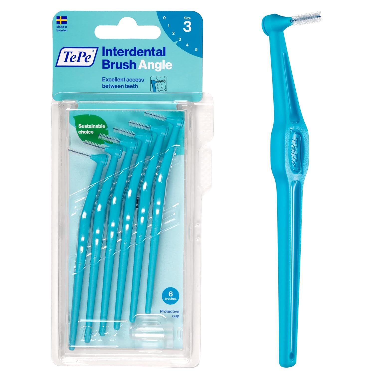 TEPE INTERDENTAL ANGLE BRUSH SIZE 3 - 6 BRUSHES