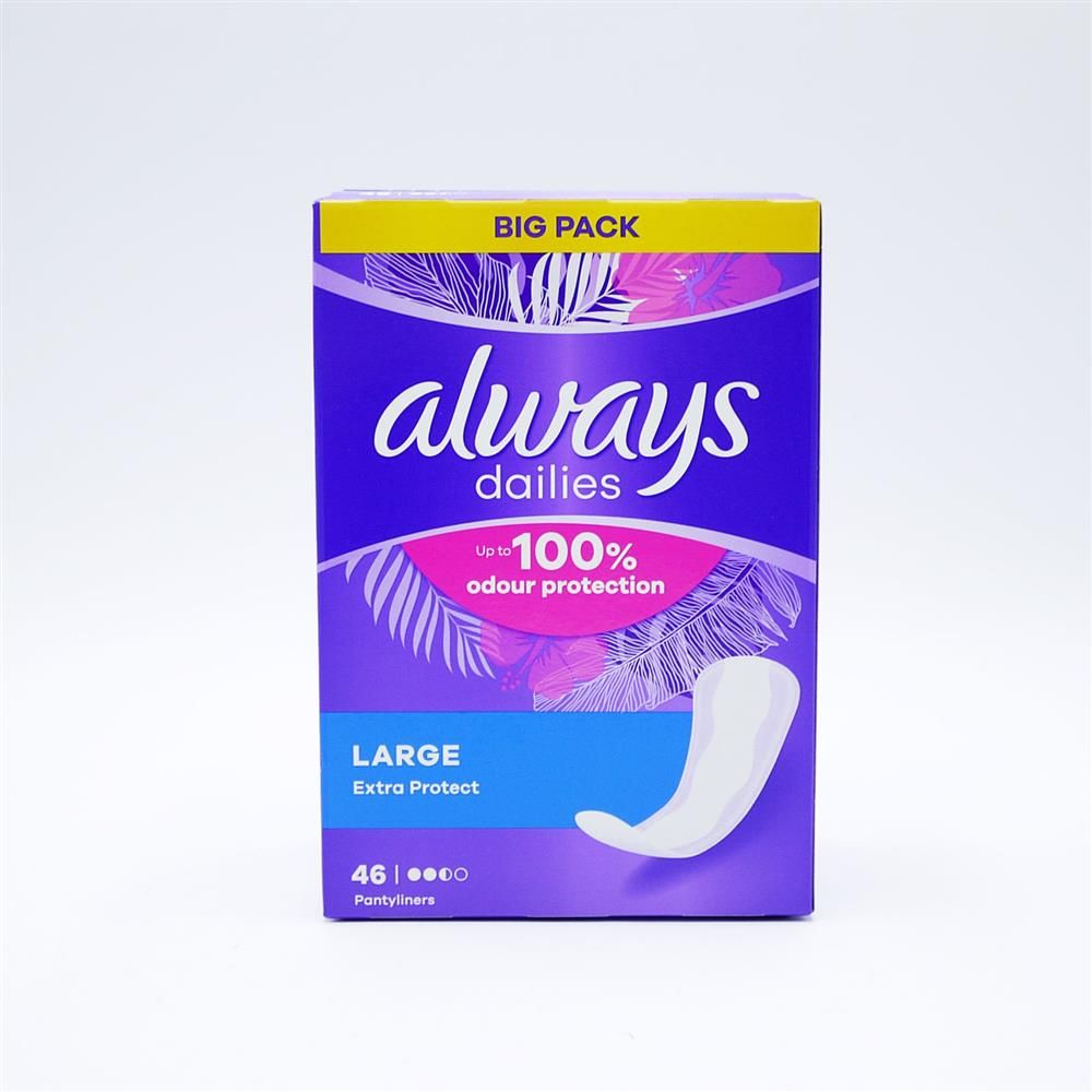 ALWAYS DAILIES LINERS LONG UNSCENTED - 46