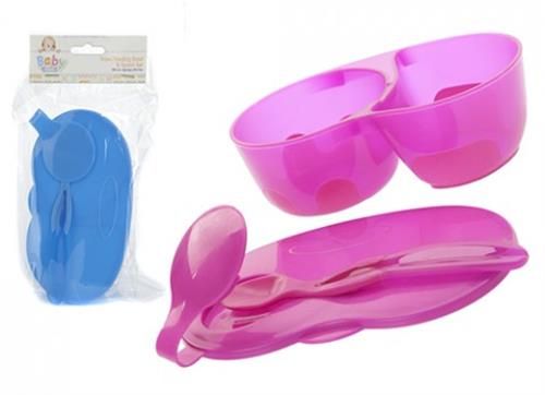 BABY FEEDINGS 2 SECTION TRAVEL BOWL
WITH SPOON - 1