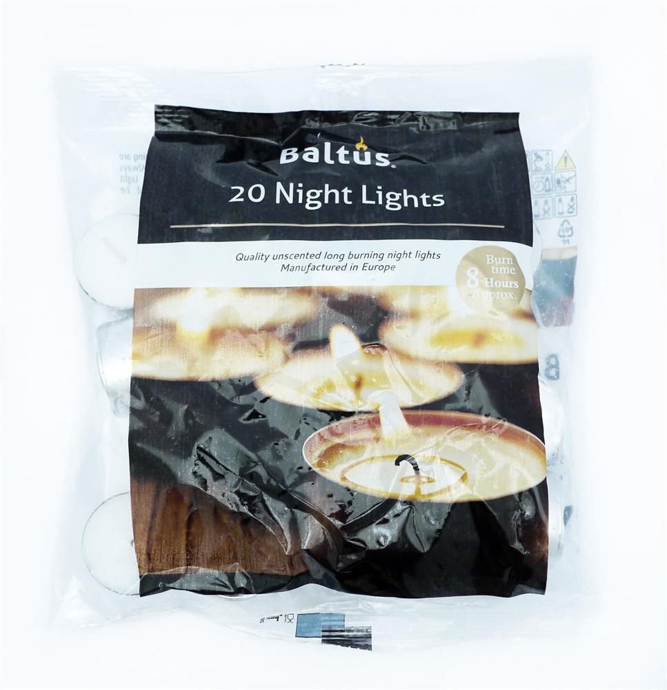 TEALIGHTS - BALTUS CANDLES 20 NIGHT LIGHTS - 1