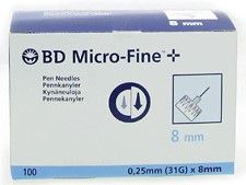BD MICRO-FINE PLUS PEN NEEDLES 0.25MM (31G) X 8MM -100 - 100