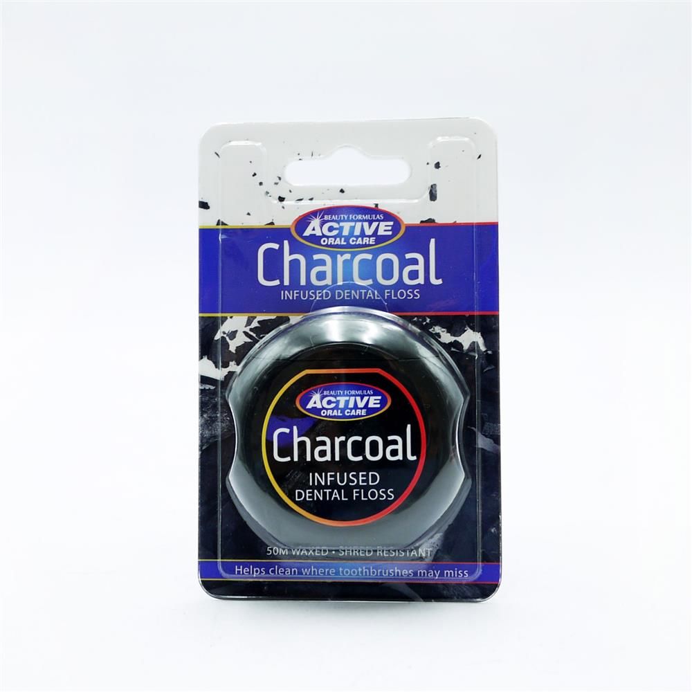 BEAUTY FORMULAS CHARCOAL DENTAL FLOSS WAXED - 1