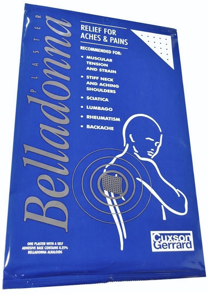 BELLADONNA PLASTER LARGE SIZE 28CM X 17.5CM - RELIEF FOR ACHES AND PAINS - 1 PACK