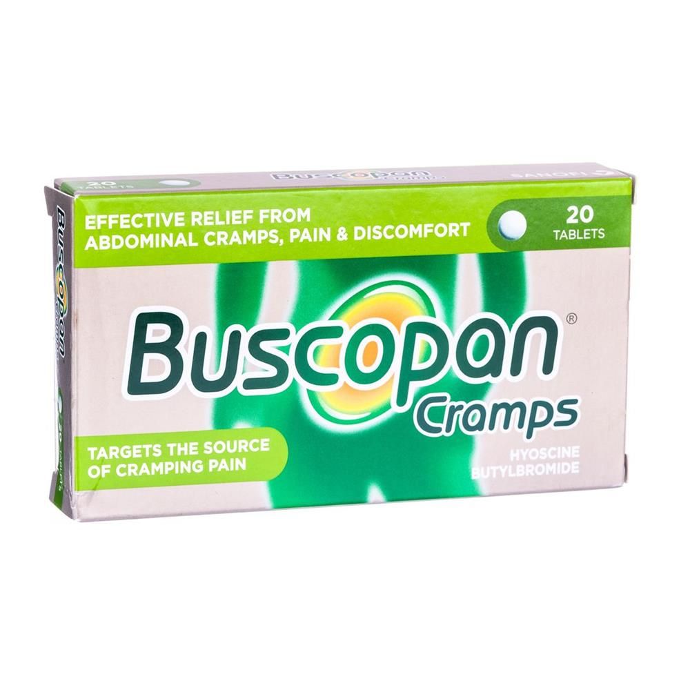 BUSCOPAN CRAMPS HYOSCINE BUTYLBROMIDE TABLETS - 20TABS