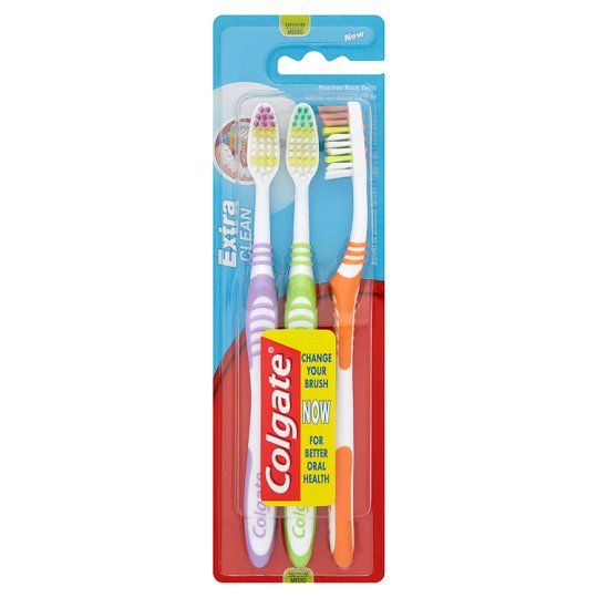 COLGATE TOOTH BRUSH EXTRA CLAEN MED SOFT TONGUE CLEANER 3 PACK - 3 PC