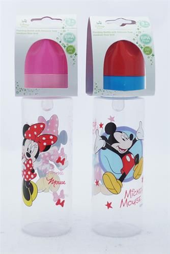 BABY BOTTLE DISNEY FEEDING BOTTLE WITH SILICONE TEAT MEDIUM FLOW TEAT BPA FREE 250ML MINNIE (PINK) - 1 PC