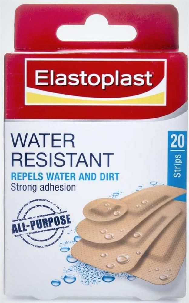 ELASTOPLAST PLASTER WATER RESISTANT & DIRT REPELLENT BREATHABLE STRIPS - 20 STRIPS