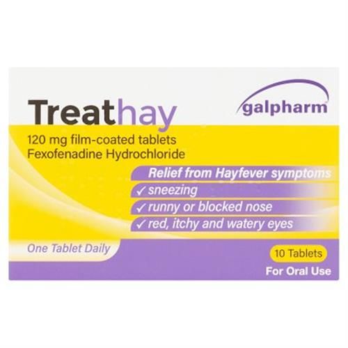 GALPHARM TREATHAY FEXOFENADINE 120MG TABLETS - 10 TABS