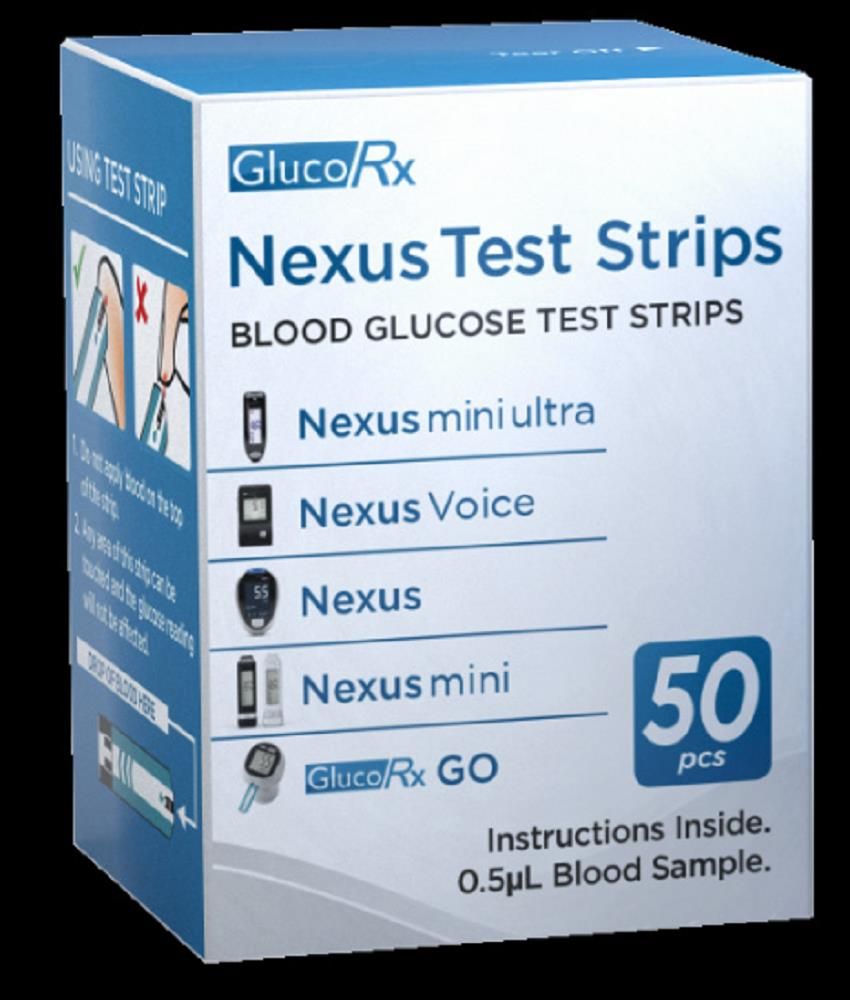 GLUCORX NEXUS FAMILY TEST STRIPS (50) - 50 PCS