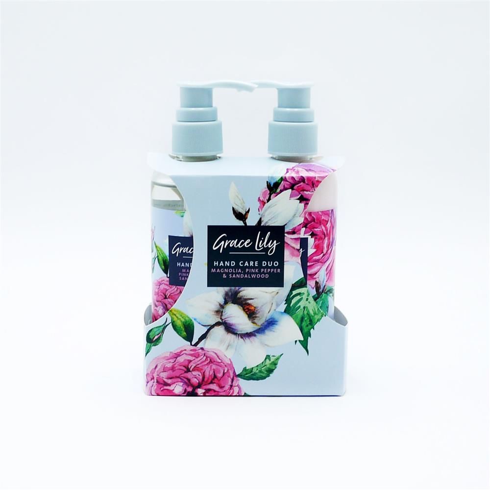GRACE LILY HAND CARE DUO SET HAND WASH AND HAND CREAM - MAGNOLIA - PINK PEPPER & SANDLEWOOD - 1