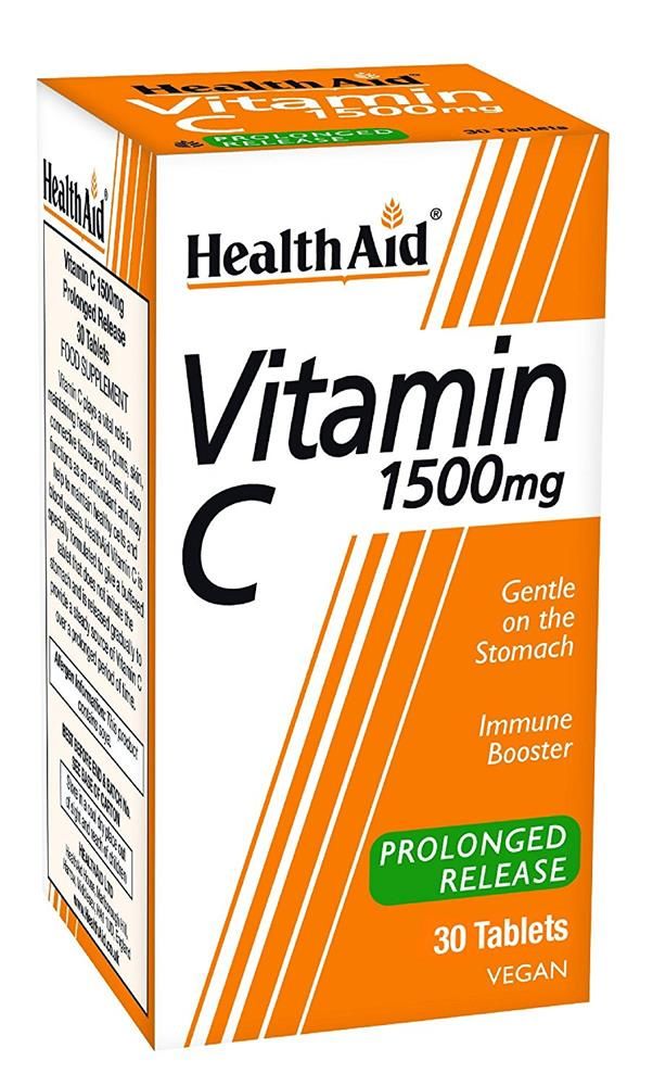 Health Aid Vitamin C 1500MG - Prolonged Release Tablets 30's. Green