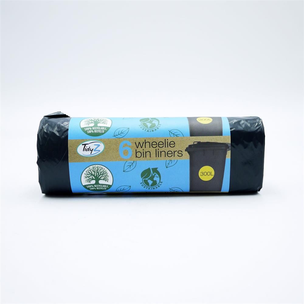 BLACK REFUSE SACKS IDYZ WHEELY BIN LINERS 300L - 300L