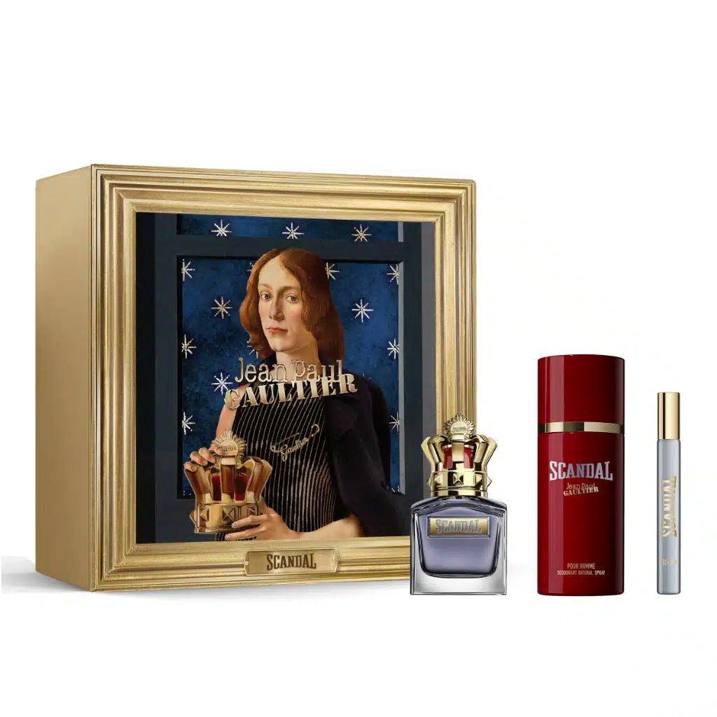 JEAN PAUL GAULTIER SCANDAL POUR HOMME SET 50ML EAU DE TOILETTE SPRAY+150ML DEOD SPRAY+10ML MINI - 1 SET