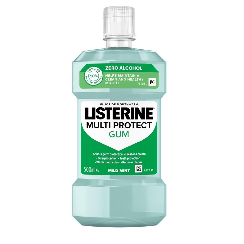 LISTERINE MOUTH WASH FLUORIDE MULTI PROTECT GUM ZERO ALCOHOL - 500ML