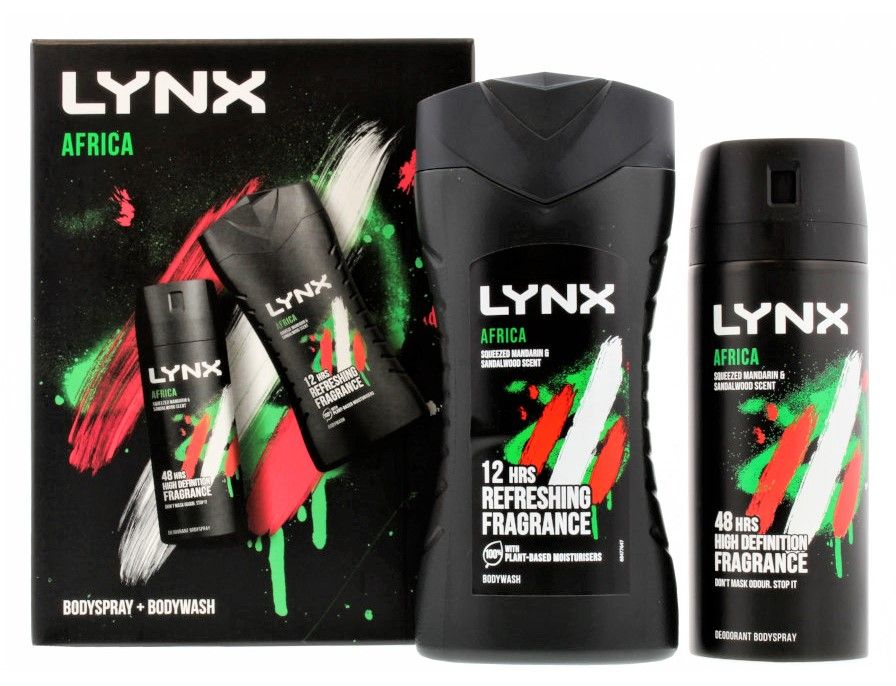 LYNX AFRICA 2PC GIGT SET (BODYSPRAY150ML BODYWASH 225 ML) - 