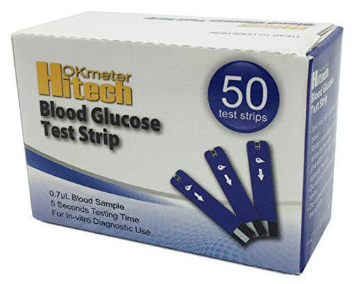 HITECH OKMETER BLOOD GLUCOSE TEST STRIPS - 50