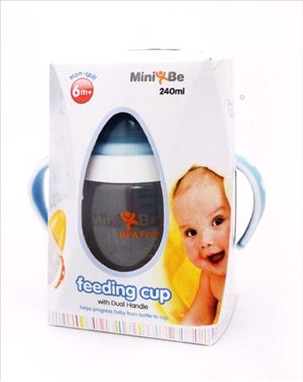 MINI BE FEEDING CUP DUAL HANDLE - BLUE COLOUR 6M+ - 240ML