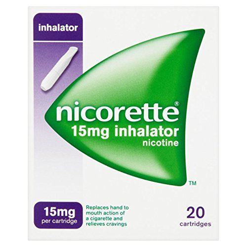 NICORETTE INHALATOR- 15 MG NICOTINE INHALATOR 20 CARTRIDGES + WHITE MOUTHPIECE - STOP SMOKNG AID - 20 CARTRIDGES