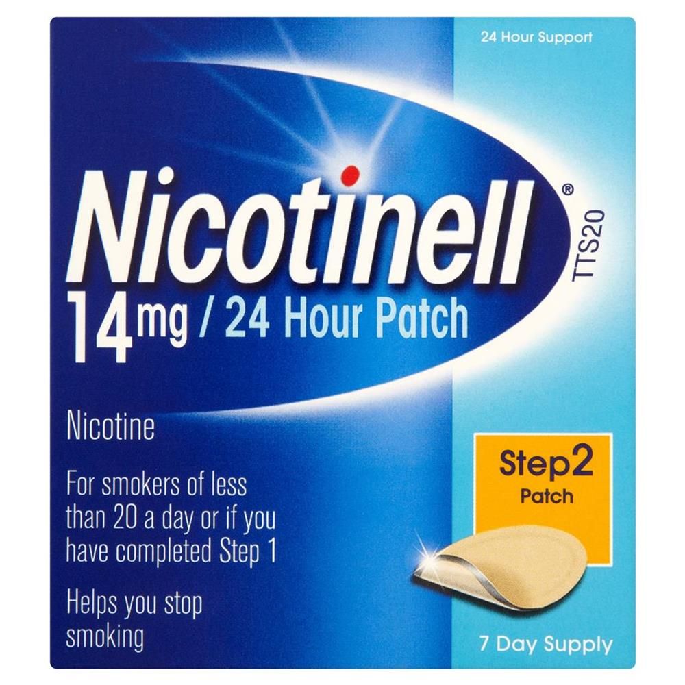 NICOTINELL 14MG PATCH 20 STEP 2 (STOP SMOKING AID) - 7 PCS