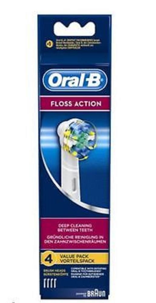 ORAL-B FLOSS ACTION REPLACEMENT BRUSHAS PACK OF 4 - 4 PACK
