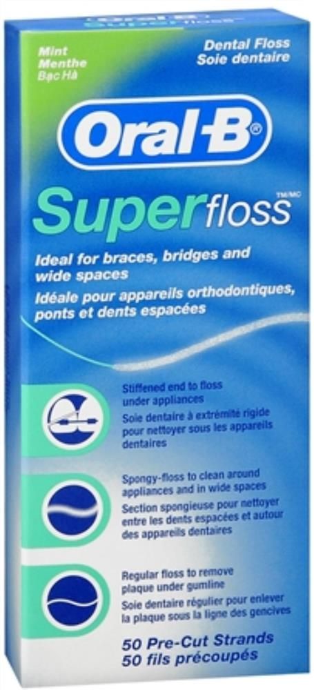 ORAL B DENTAL FLOSS - SUPER FLOSS PRE-CUT STRANDS - 1 PACK