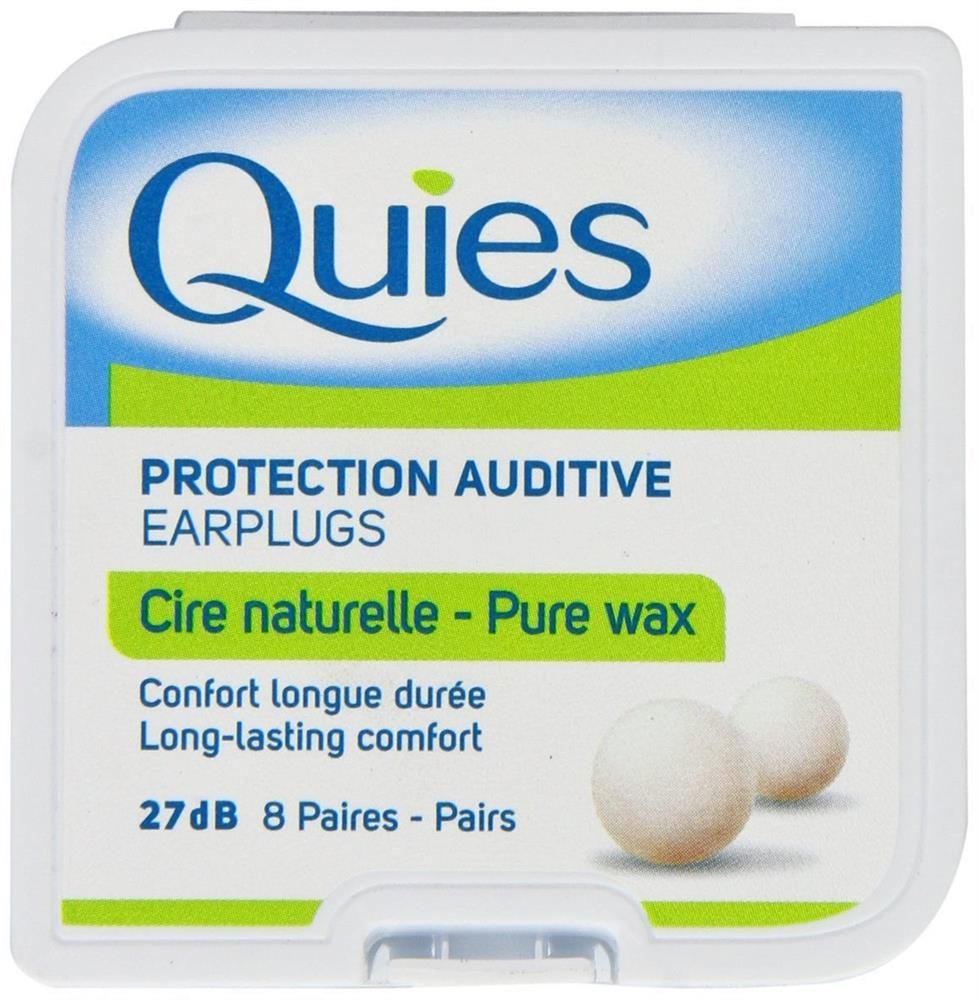 QUIES NATURAL WAX BALLS PROTECTION EAR PLUGS 8 PAIRS - 16 PCS