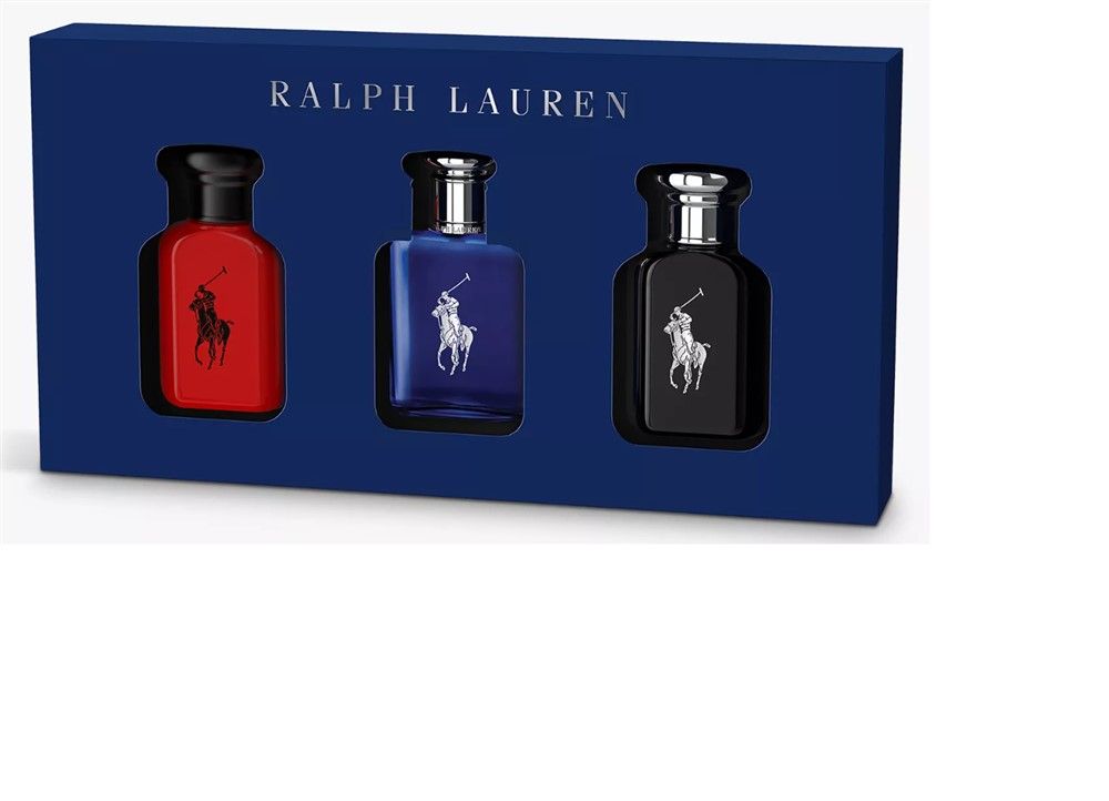 RALPH LAUREN MENS TRIO SET 40ML X 3 - RED - BLUE - BLACK - 1 SET