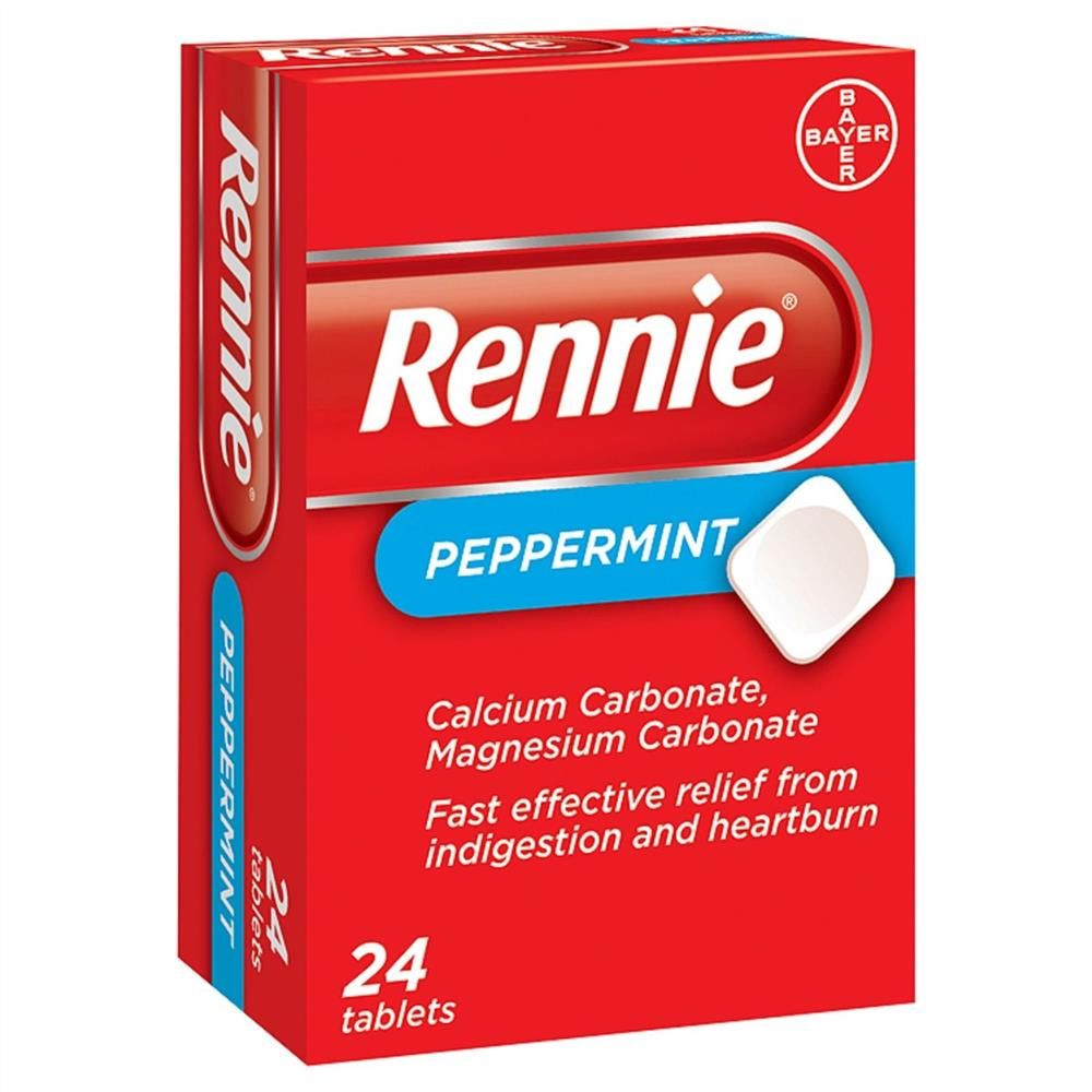 RENNIE TABLETS PEPPERMINT BLUE - 24 TABS