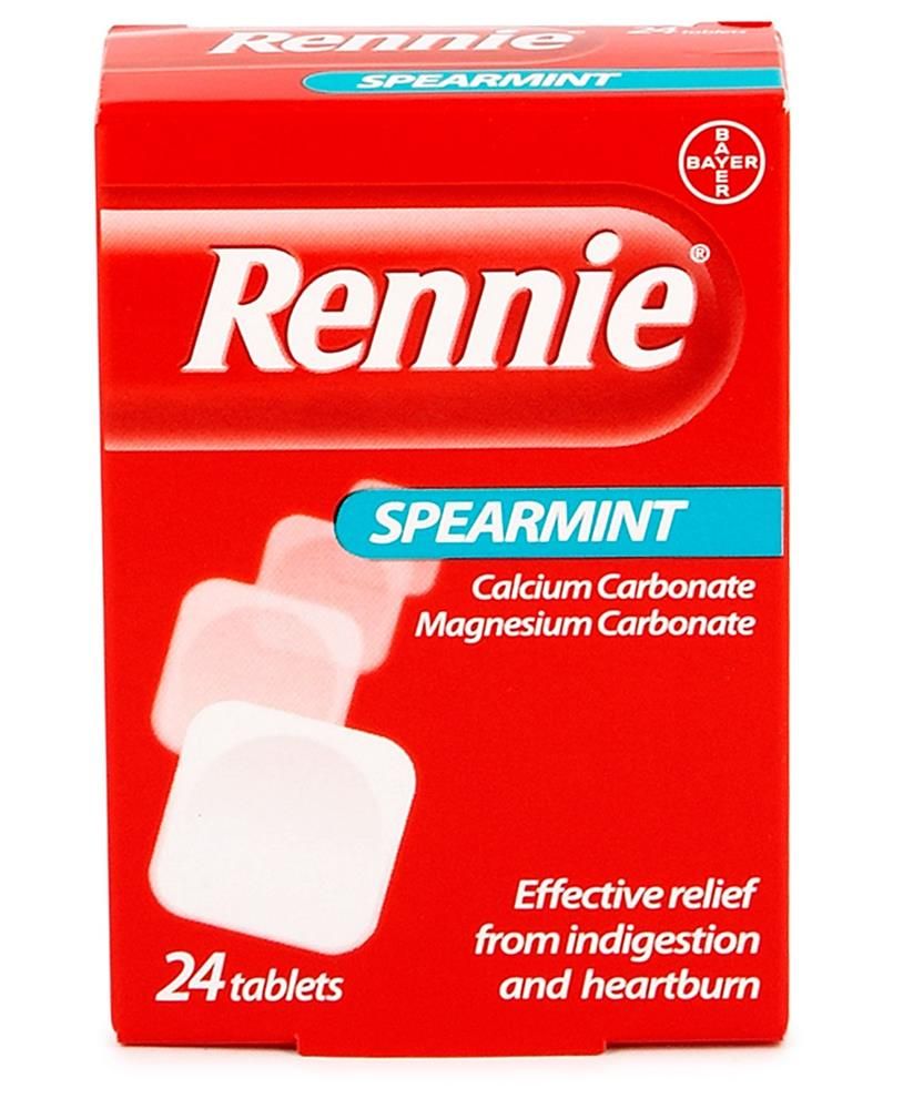 RENNIE TABLETS SPEARMINT GREEN - 24 TABS