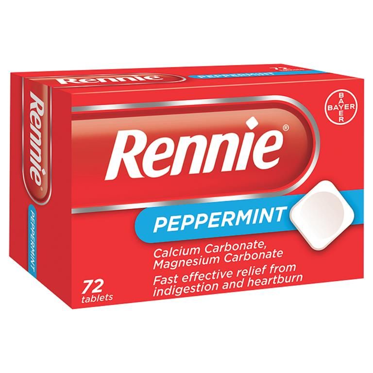 RENNIE TABLETS PEPPERMINT BLUE - 72 TABS