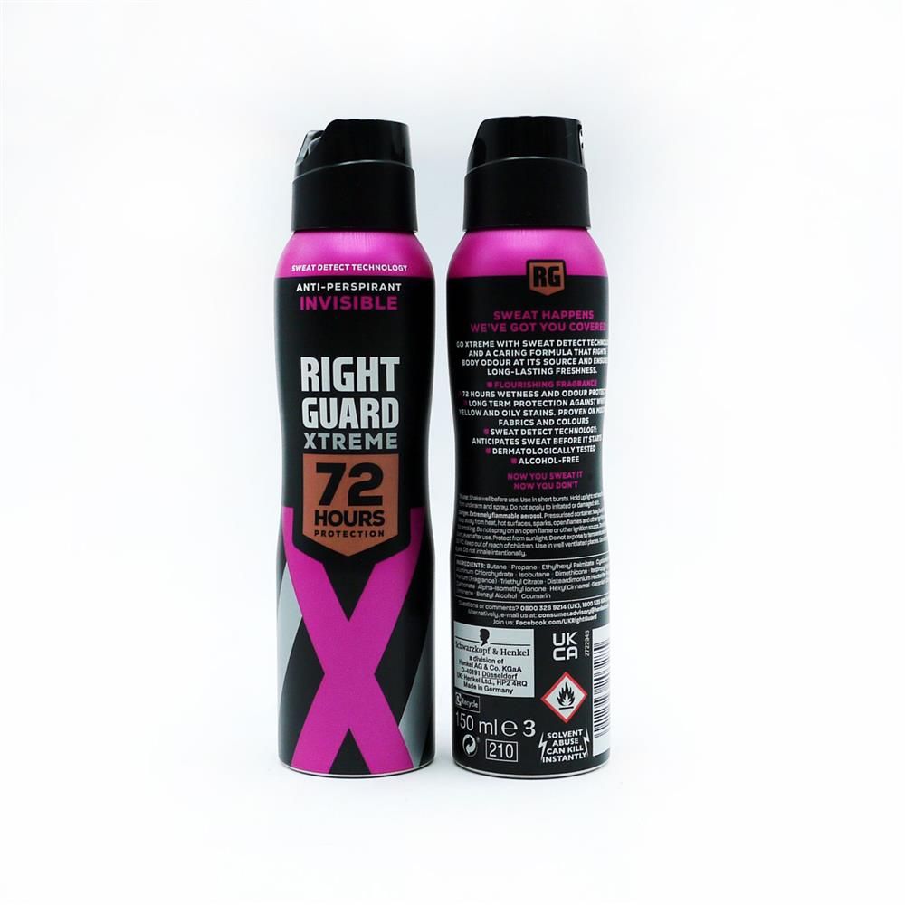 RIGHT GUARD ANTI-PERSPIRANT DEODORANT SPRAY XTREME INVISIBLE WOMEN - 150ML