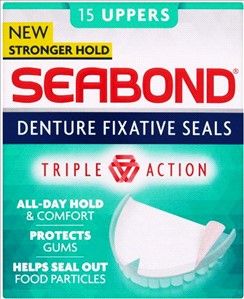 SEABOND UPPERS GREEN ORIGINAL DENTURE FIXATIVE - 15 PCS