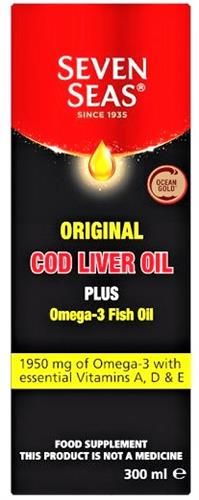SEVEN SEAS ORIGINAL COD LIVER OIL PLUS OMEGA-3 FISH OIL - 300ML