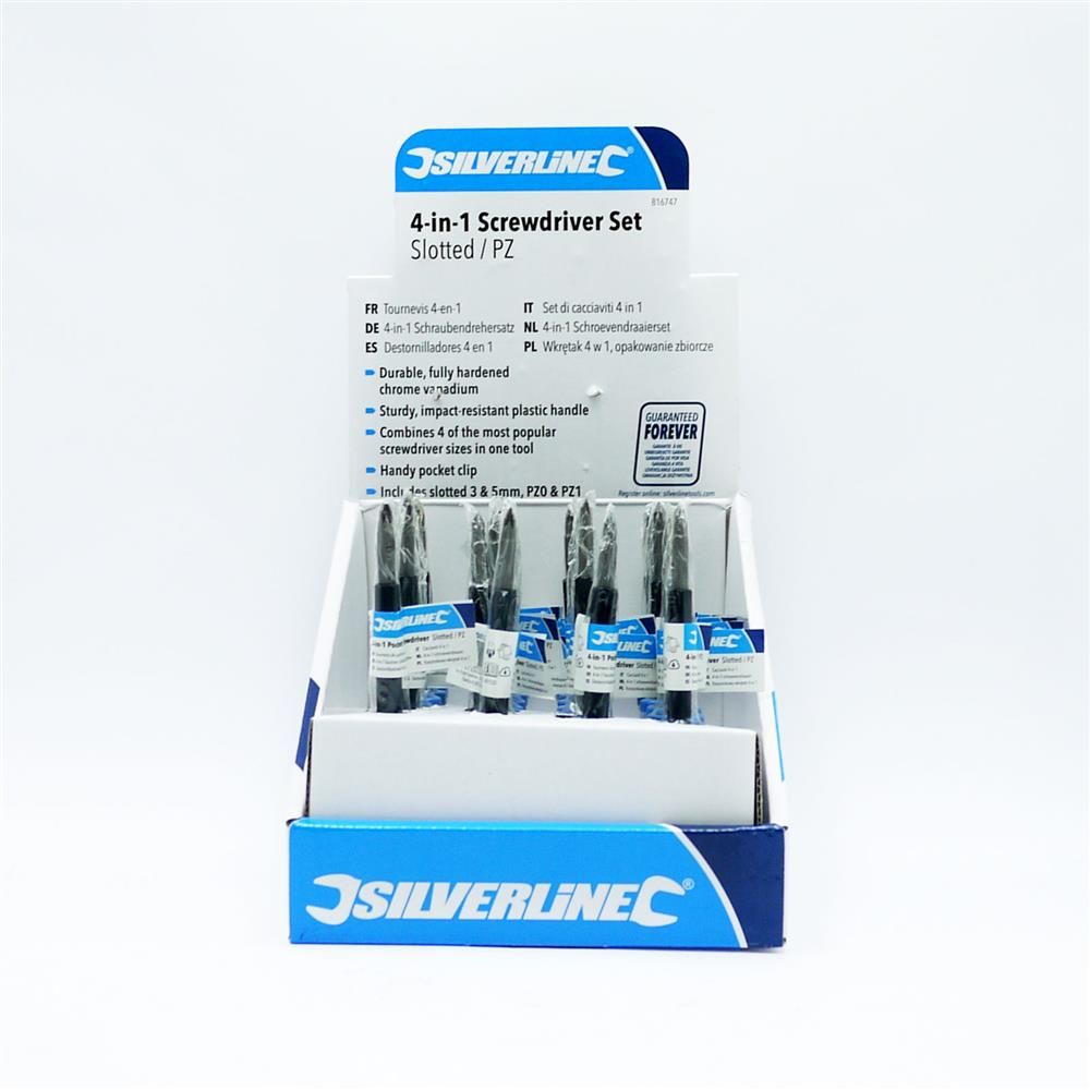 SILVERLINE SCREWDRIVER 4IN1 SET IN DISPLAY - 1