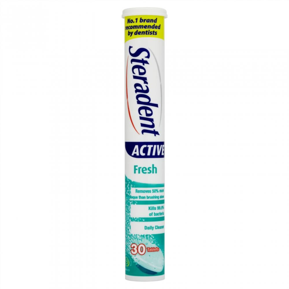 STERADENT DENTURE CLEANING FRESHMINT TABLETS - 30 TABS