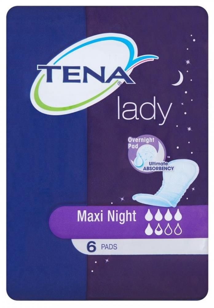 TENA DISCREET PADS MAXI NIGHT 6-PADS - 6 PCS