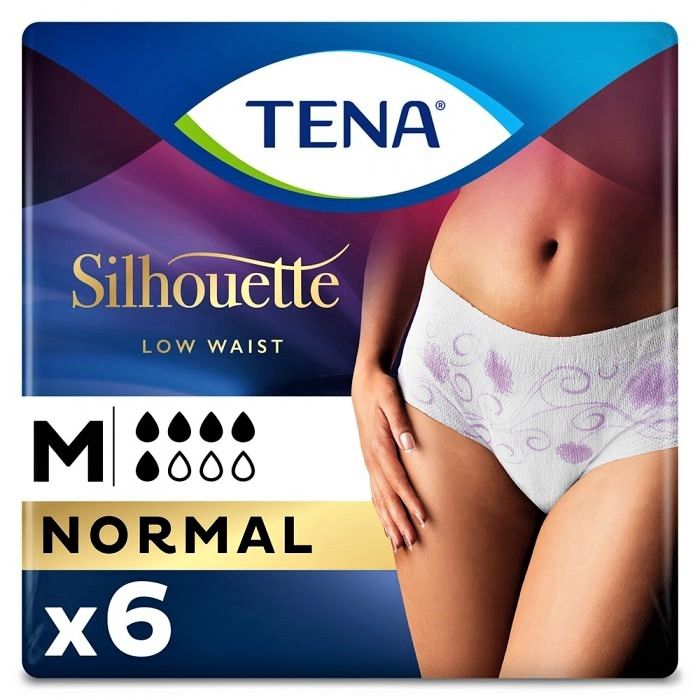 TENA SILHOUETTE PANTS - NORMAL - LOW WAIST - BLANC - MEDIUM - PACK OF 6 - 6 PANTS