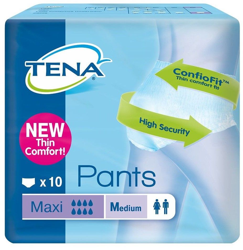 TENA UNISEX PANTS MAXI MEDIUM - 10 PCS