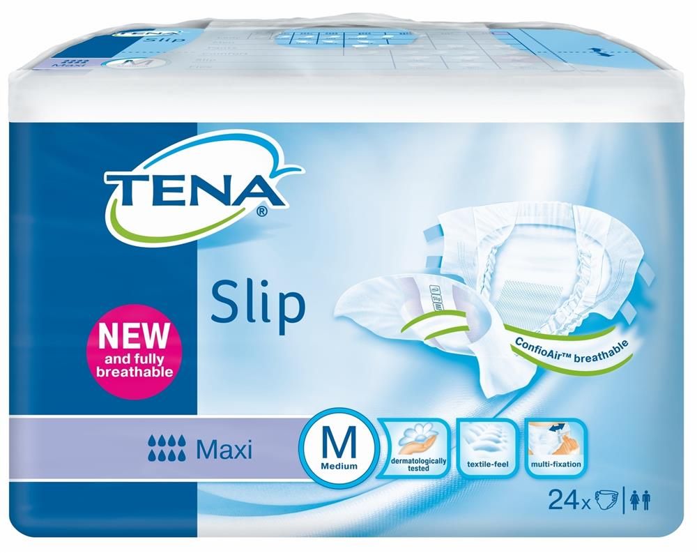 TENA UNISEX SLIP MAXI MEDIUM SLIPS - 24 SLIPS